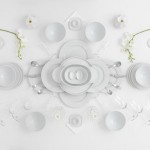 Vaisselle blanche IKEA mise en scene par Carl Kleiner