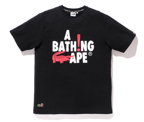 tshirt noir lacoste a bathing ape