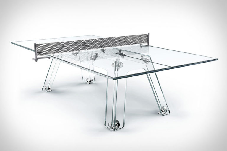 Table de ping pong design en cristal
